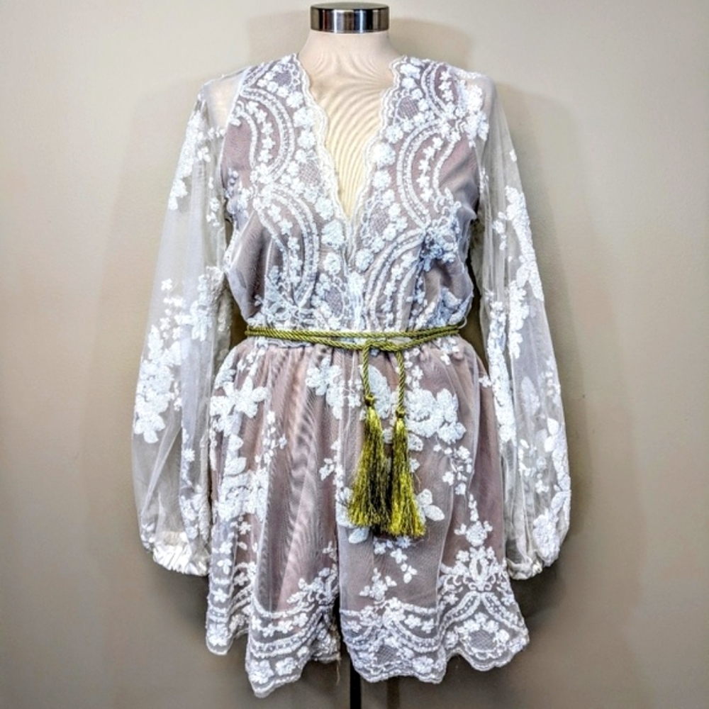 Sequined Stretch Lace Jumper Fairy Boho Holiday